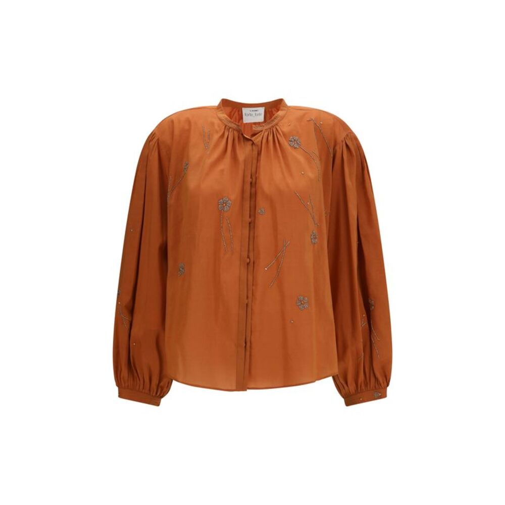 Forte_Forte Women Fleurs D’Orient Embroidered Voile Bohemian Shirt